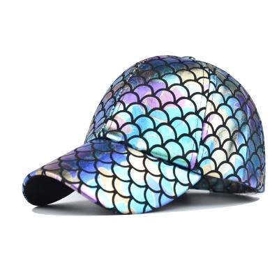 China 2022 new sequins men and women JOINT baseball caps Korean fashion covers outdoor leisure sun hats fish reflective ladders sports hats for sale