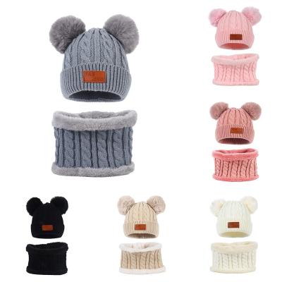 China Custom Kids Warm/Cosy/Comfortable Hat and Scarf Kild Set Hat for Boy and Girl Children Warm Thick Fleece Hats for sale