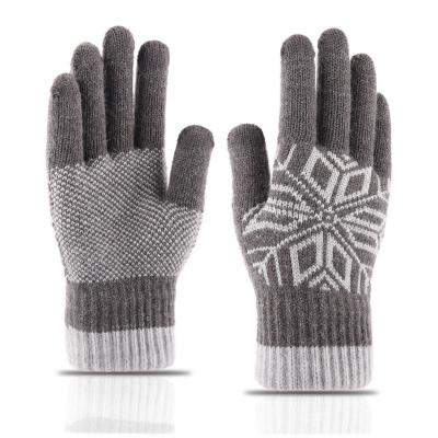 China Touch Screen Winter Warm Selling Men's Gloves Acrylic Soft Warm Jacquard Thick Knitting Mittens/Fashion/Comfortable Cashmere Wool Factory for sale