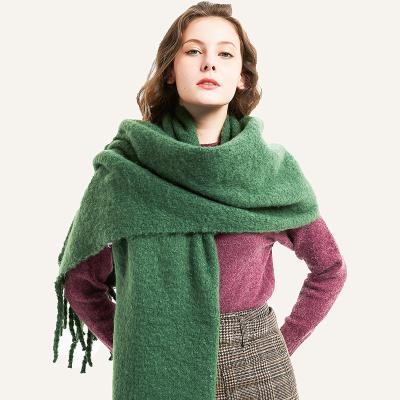 China European Comfortable autumn winter ladies thickened new colorful fringed thick shawl circle scarf stoles for women for sale