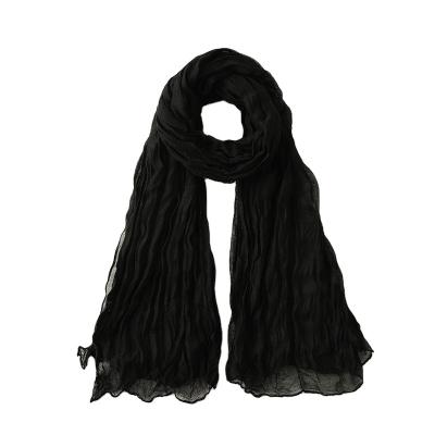 China 2022 hijab 2022 hot sale women ethnic scarf pleated light pure veil muslim ethnic hijab for sale