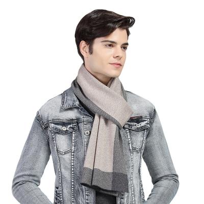 China Warm Keeping 2022 New Winter Scarf Light Weight 120CM Plaid Scarf Cashmere Wrap Shawl Style Men Scarves for sale