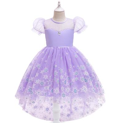 China Kids Wedding Party Teen Princess Purple Beaded Ball Gown Breathable Dress For Bridesmaids for sale