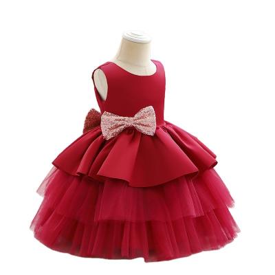 China Wholesale Washable Baby Dress Fashion Bow Tie Shorts Dresses For Girl Flower Girl Dresses for sale