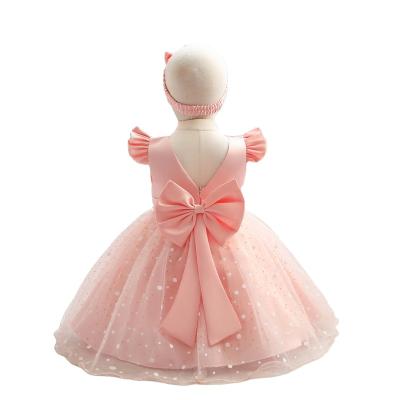 China Baby Princess Clothes Children Party Pink Breathable Wedding Dress Kids Embroidered Dresses Flower Girl Dresses Wedding Kids for sale