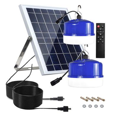 中国 Warehouse 2 Light Bulbs Solar Panel Led Indore Light Price Indoor Outdoor Portable Solar Generator Set Double Solar Light Bulbs 販売のため