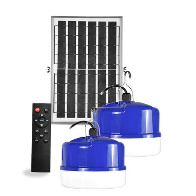 中国 Warehouse 2 Lamps Solar Waterproof Rechargeable LED Bulb IP66 Solar Light Indoor Home Led Light 販売のため