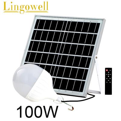 Chine Solar Power Panel CAMPING IP65 High Quality Safety 100W Large Ultra Bright Project Led Indoor Outdoor Solar Powered Light Bulb Price à vendre