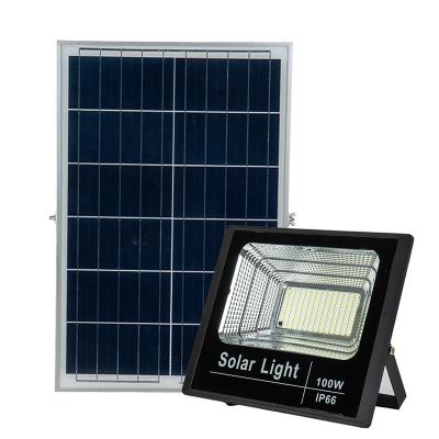 China Hot selling IP65 100w 200w 300W garden waterproof outdoor ROAD solar panel smart focos led street floodlight flood light en venta