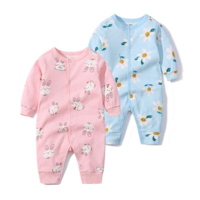 China Wholesale High Quality Cotton Long Sleeve Printed 100% Front Buttoned Crotch Neutral Winter Baby Clothes Newborn Rompers Overalls Rompers for sale