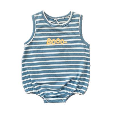 China 0-3 Years Baby Summer Newborn Baby Anti-Shrink Overalls Sleeveless Crawling Clothes 100% Cotton Summer Baby Boy Clothes for sale