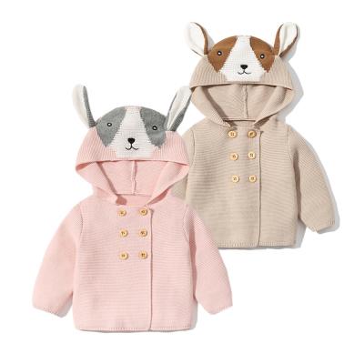 China Wholesale Polyester / Cotton Knit Jacket Knit Cardigan Long Sleeve Hooded Baby Clothes Jacket Winter for sale