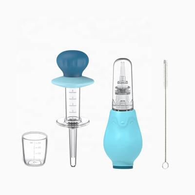 China Wholesale Travel Silicone Portable Baby Supplies Medicine Driver Nasal Aspirator Two-piece Set 46*46*132mm for sale