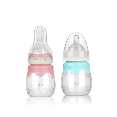 China Wholesale Neck Free Wide Baby Bottle Spoon Silicone Rice Bottle Milk Bottle BPA Anti Squeeze Colic for sale