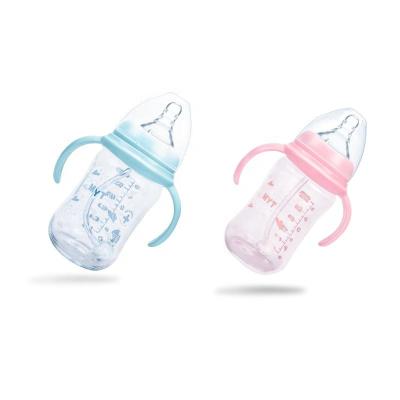 China BPA Free BPA Free New With Handle Gold Diamond Glass Baby Bottle Anti-Colic High Temperature Feeding Bottle for sale