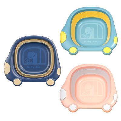 China New Creative PP+TPE Baby Safe Foldable Easy To Carry Newborn Cute Cartoon Baby Bath Basin tbus BPA Free for sale