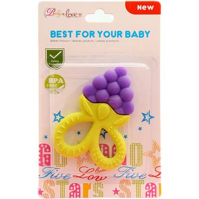 China BPA Free Sensory Baby Teething Relief Toys Soft Teether Food Grade Silicone Fruit Teether for sale