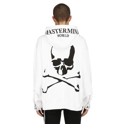 China Top quality men's sleeve zipped White hoodie jacket skull printed men's zip up hoodie custom for sale