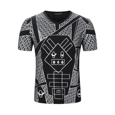 China Custom high quality Wholesale Full Print V Neck Men's T-Shirt for sale