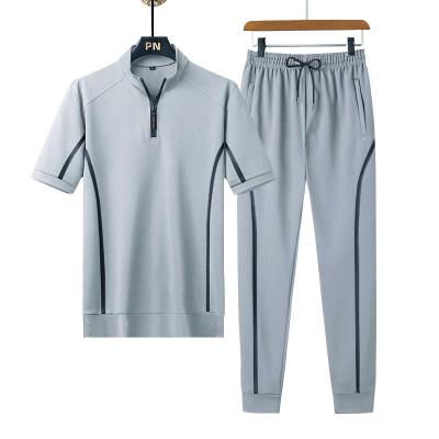 China 2021 Summer Dry Sport Suit Men's Casual Short T-shirt and Long Pant for sale