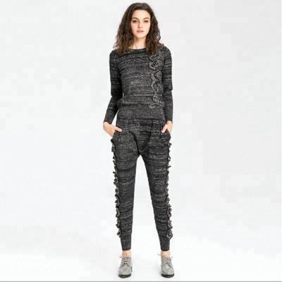 China Manufacturers selling European and American popular new ladies pullover fashion sweater suits for sale