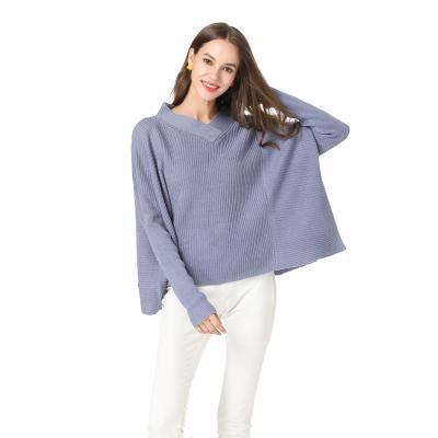 China Wholesale V Neck Pullover Batwing Sleeve Oversize Sweater For Women for sale