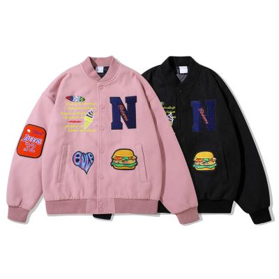 China Autumn letter embroidery jacket vintage pilot bomber coats men's campus jackets for sale