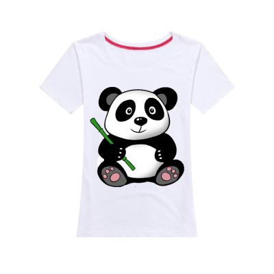 China OEM Cartoon Panda Digital Print short sleeve pullover Girls T Shirt for sale