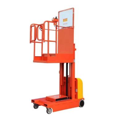 China New Electricaerial Hotels Order Picker Forkw Width Stacker Adjustable Low Price Electric Reclaimer for sale