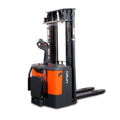 China Machinery repair shops direct sales station driving balanced electric forklift stacker pallet forklift for sale