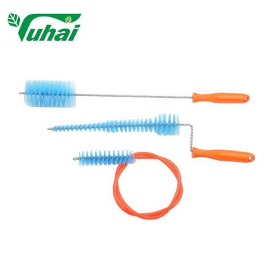 China High Performance Milk Tube Cleaning Brush PA Material Blue / Orange Color for sale