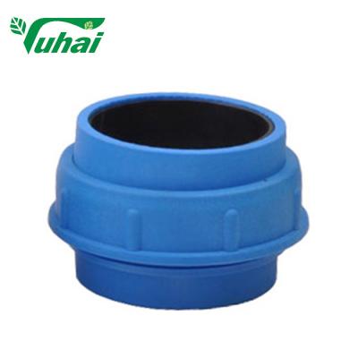 China 89mm Caliber Plastic Pipe Unions Blue Color PA Material 365g Weight for sale