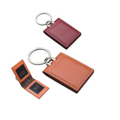 China Promotion & gift make your own Round PU Photo Keychain Leather Key Ring Keychain Wholesale, for sale