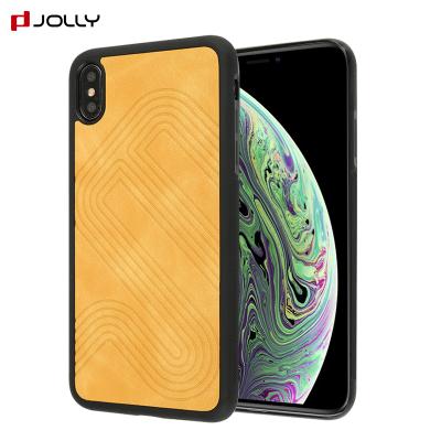 China Eco-friendly For iPhone Xs Max Non Slip Leather Mobile Back Cover Phone Case Wholesale for sale