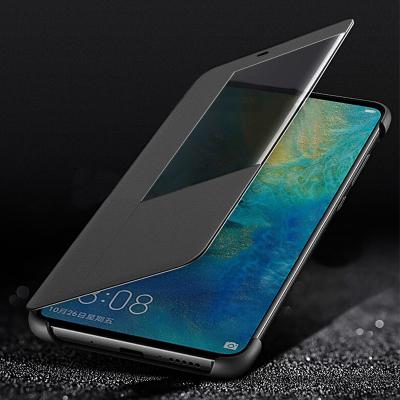 China Luxury Ultra-thin Auto Wake Cover Flip Smart View Window Phone Case Leather Cover For Huawei Mate 20 Pro Case for sale