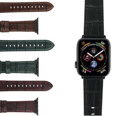 China Custom Different Size Replacement Wristband Wrist Watch Band High End Leather Strap For Apple iWatch 44mm 42 40 38mm for sale