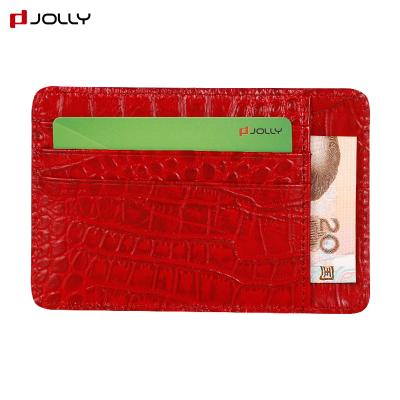 China Slim Crocodile Wallet Slim Crocodile Wallet ID Business Rfid Credit Card Man Mobile Phone Genuine Leather Card Holder for sale