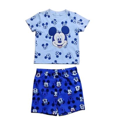 China Breathable Baby Boy Girl Infant Sportswear Sets Kids Tee and Shorts Toddler 100% Cotton Summer Print High Quality for sale