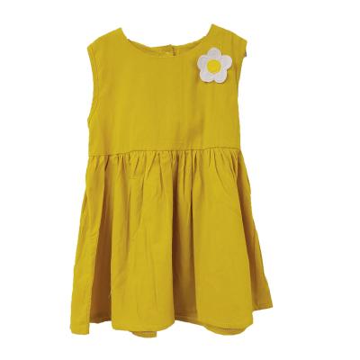 China New style washable dress for girls 2022 high quality summer 3d flies cute baby kids party clothes cotton shirt sweet flower applique for sale