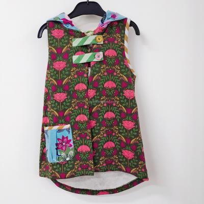 China Girl's Anti-Shrink Knit Special Clothing Customization Floral Print Vest Casual Luxury Cute Hooded High Quality Baby Sleeveless Top for sale