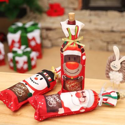 China Navidad Lower Home Decor Christmas Decor Wine Bottle Cover Snowman Cover Wine Bottle New Year Decor for sale