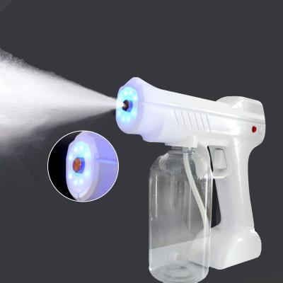 China Hopper Gun 800ML Rechargeable Radio Disinfect Ray Anion Hair Spray Nano Mister Hair Sterilizer Blue Nano Spray Gun for sale