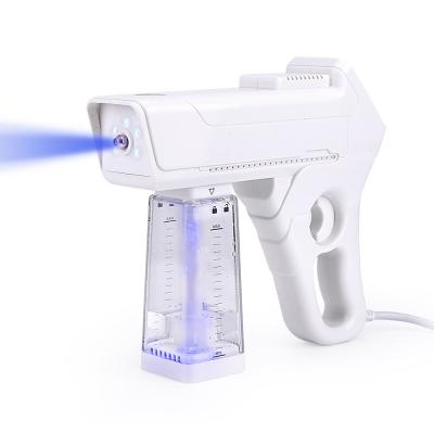 China Portable Gun Sterilizer Steam Wash Nano Gun with Touch Screen Ray Hair Nano Spray Guns Blue for Disinfection and Hair Moisturizing for sale