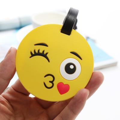 China Quality Smile Rubber PVC Luggage ID Tag Luggage Bag Suitcase Flight Travel Name Address Tag for sale