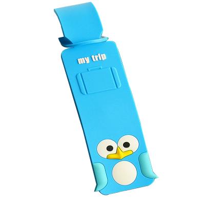 China Custom Luggage Silicone Soft PVC Luggage Tag With Cartoon Designs for sale