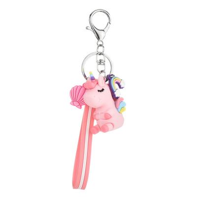 China Rubber Custom Design 3D Rubber Head Unicorn Figure Rubber Soft Pvc Cartoon Chain for sale