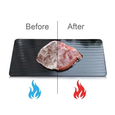 China 2MM/3MM Metal Kitchen Aluminum Black Tools New Design Viable Defrost Tray Board Meat Thawing Plate For Frozen Food for sale