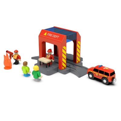 China Flexible Tracks Set Colorful ABS Toy Vehicles Car Block Slot Set With Fire Engine And Fire Engine Model For Kids 3Y+ for sale