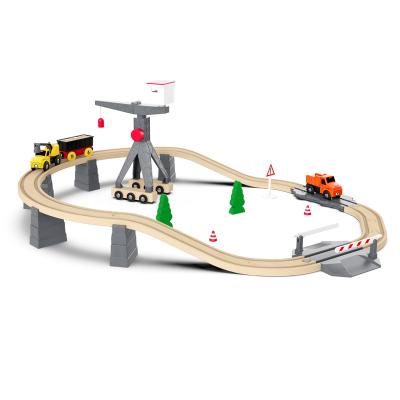 China Large Transit Rail Building Blocks Durable Wooden Children's Early Education Boy DIY Assembled Track Model for sale