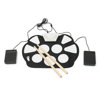 China Portable Silicon Hand Roll UP Electronic Drum Kit Silicone Digital USB E Drums Mini Electric Drum Set Foldable Drum Kits Sets For Kids for sale